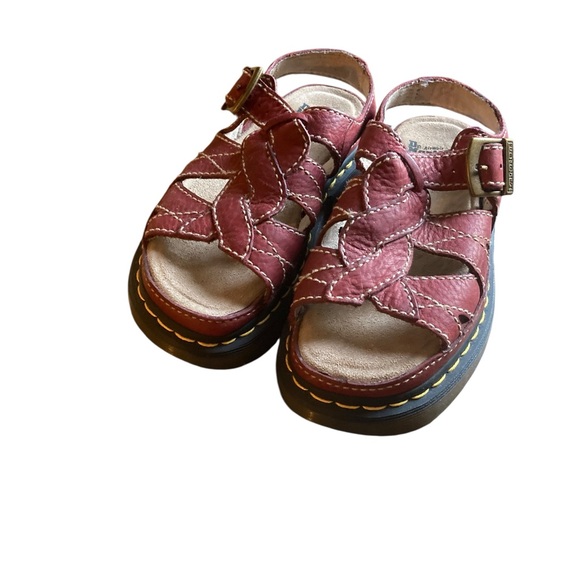 Dr. Martens Vintage 2005 Burgundy Sandals NIB - Picture 2 of 8